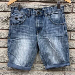 Men's Light Blue Washed Denim Jean Shorts